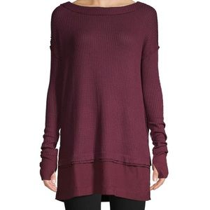 Free people north shore thermal tunic wine